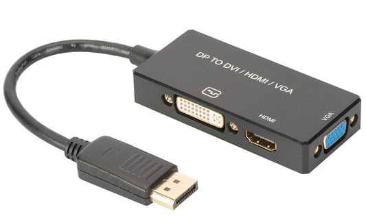 DIGITUS DisplayPort 1.2 - 3in1 Converter, DP - HDMI DVI VGA