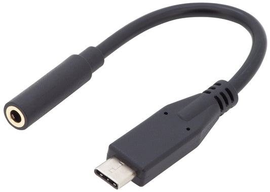 DIGITUS USB Type-C audio-adapterkabel, 0,2 m, zwart