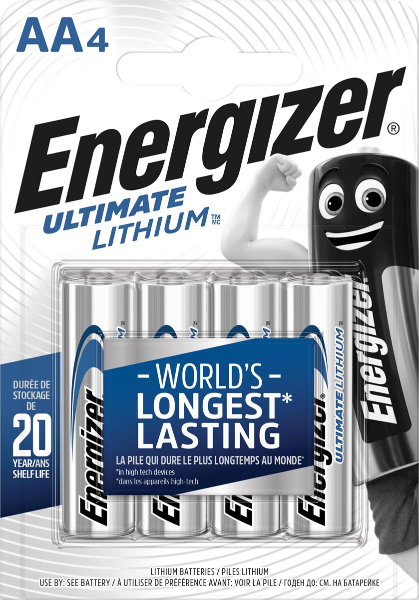 Energizer batterijen Lithium AA, blister van 4 stuks