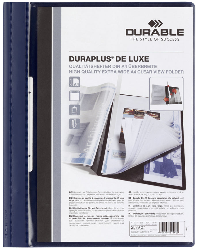 DURAPLUS de Luxe losbladige ordner, DIN A4, donkerblauw
