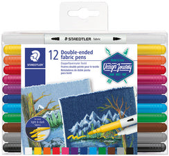 STAEDTLER Textile Design Journey dubbele vezeltip pennen, set van 12