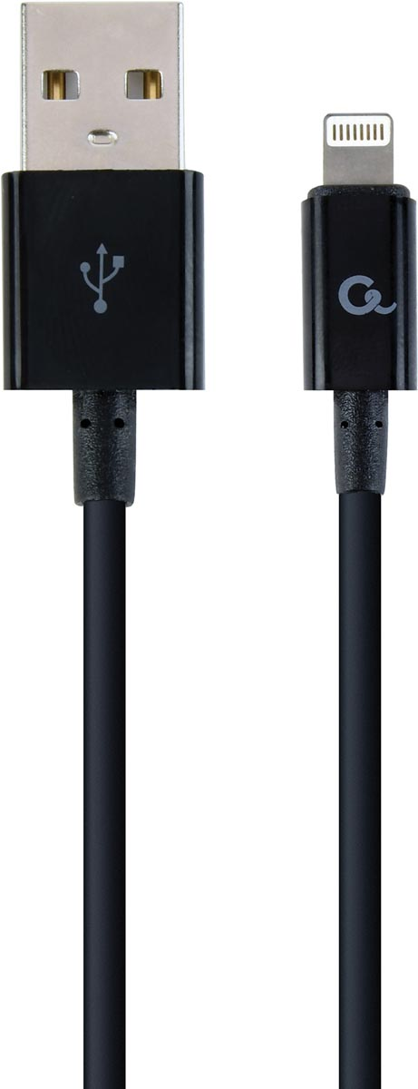 Cablexpert oplaad- en gegevenskabel, USB 2.0-stekker naar 8-pin stekker, 1 m, zwart