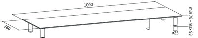 LogiLink monitorstandaard, extra breed, staal/glas, zilver