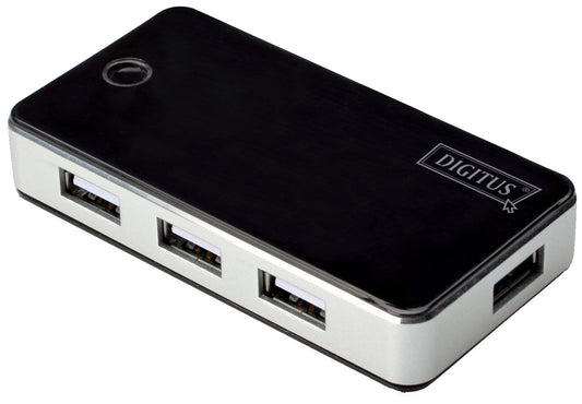 DIGITUS USB 2.0 hub, 7-poorts, zwart, incl. voedingseenheid