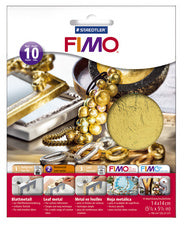FIMO bladmetaal, goud, 10 vellen
