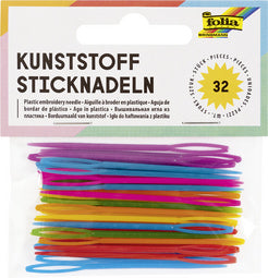 folia plastic borduurnaalden, 65 x 1,8 mm, geassorteerde kleuren