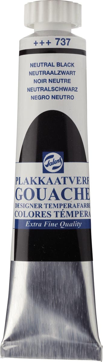 Talens plakkaatverf Extra Fijn tube van 20 ml, neutraalzwart