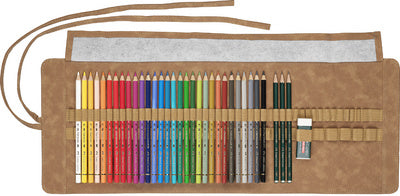FABER-CASTELL POLYCHROMOS kleurpotloden, potloodrol, 34 stuks