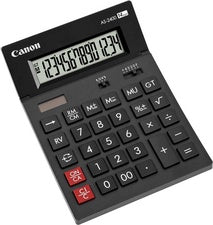 Canon bureaucalculator AS-2400, werkt op zonne-energie/batterijen, zwart