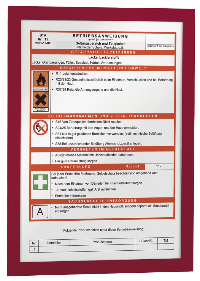 DUURZAAM Magneetkader DURAFRAME, DIN A4, rood