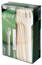 PAPSTAR Papiervorkjes puur, lengte: 155 mm, wit, 100st.