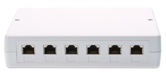 DIGITUS opbouwdoos voor Keystone modules, 6 x RJ45, zuiver wit