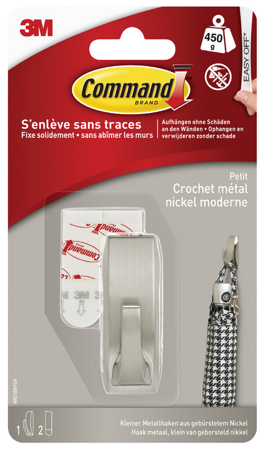 3M Command Metalen haak Modern, maat: M, zilver