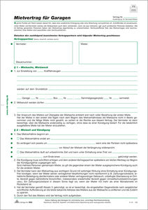 RNK Verlag Formulier Huurovereenkomst voor garages, DIN A4