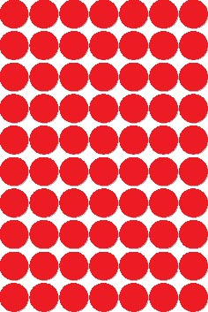 Apli ronde etiketten in etui diameter 19 mm, rood, 560 stuks, 70 per blad