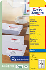 AVERY Zweckform Inkjet adresetiketten, 63,5 x 33,9 mm