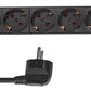 LogiLink 19 contactdoosstrook, 9-voudig, met schakelaar, zwart
