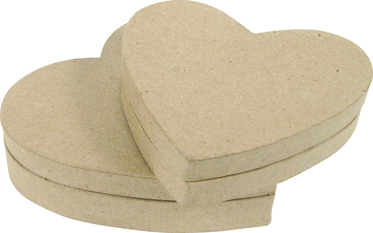 Décopatch doos, papier-maché, maat XS, hart