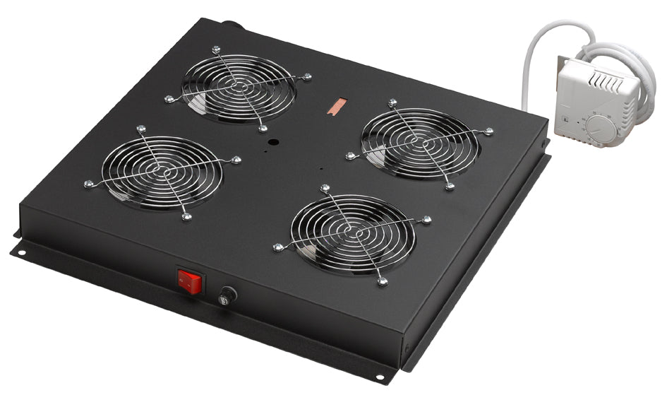 DIGITUS dakventilatoreenheid, 2 ventilatoren, zwart (RAL 9005)