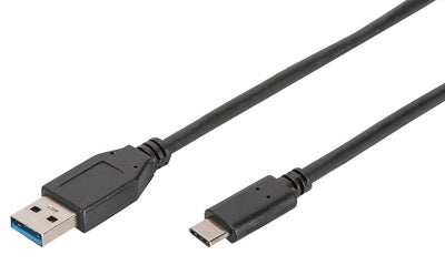 DIGITUS USB 3.0-kabel, USB-C - USB-A-stekker, 1,0 m