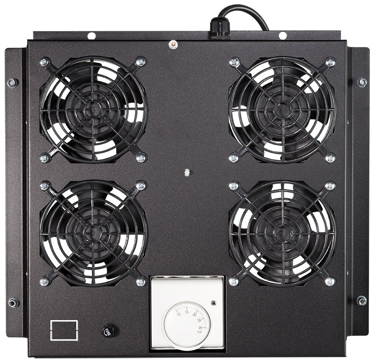 LogiLink dakventilatoreenheid, 4 ventilatoren, zwart (RAL9005)