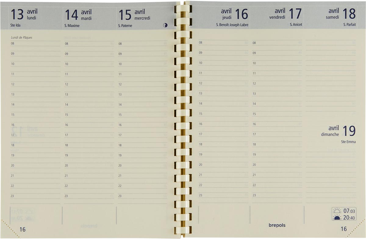 Brepols agenda Optivision Large Franstalig, Palermo, zwart, 2024