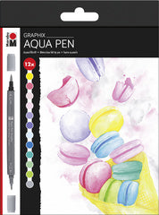 Marabu Brush Pen Aqua Pen Graphix ICE ICE BABY, doos à 12