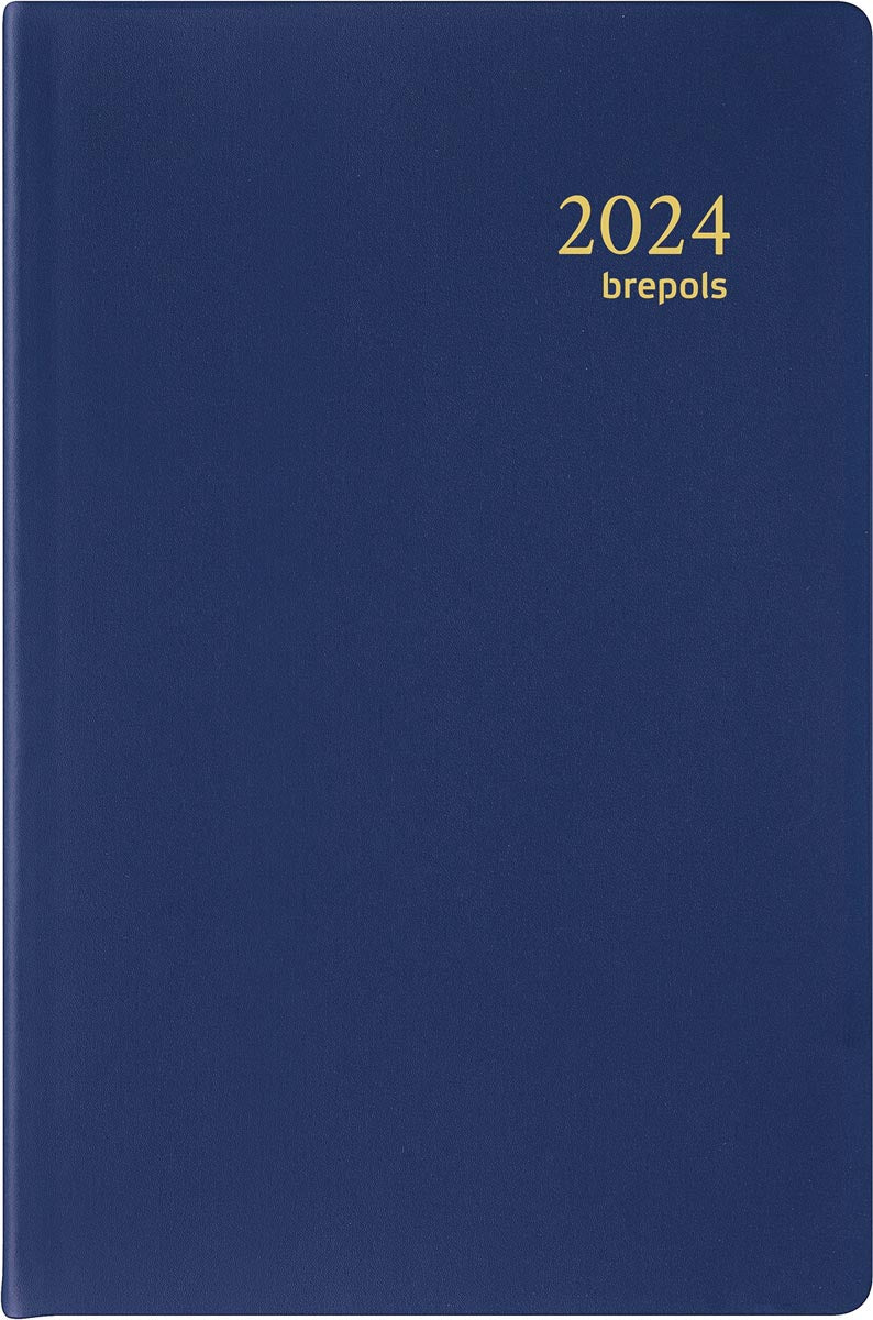 Brepols agenda Delta Seta 6-talig, blauw, 2024