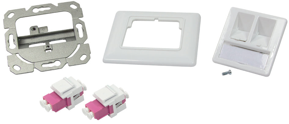 LogiLink aansluitdoos, 2 x LC duplexkoppeling, wit
