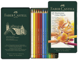 FABER-CASTELL POLYCHROMOS kleurpotloden, 12-pak metalen etui