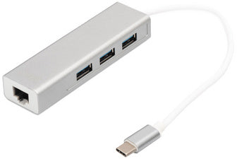 DIGITUS USB 3.0 Hub Super Snelheid, 3-poorts Ethernet