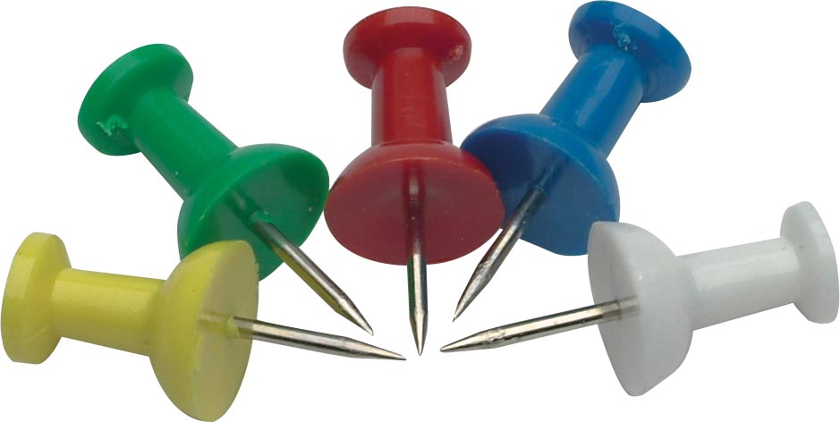 Q-CONNECT prikbordspelden, doosje van 25 stuks, geassorteerde kleuren
