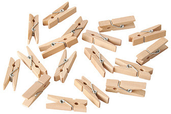 PAPSTAR mini clips, gemaakt van hout, lengte: 35 mm, naturel