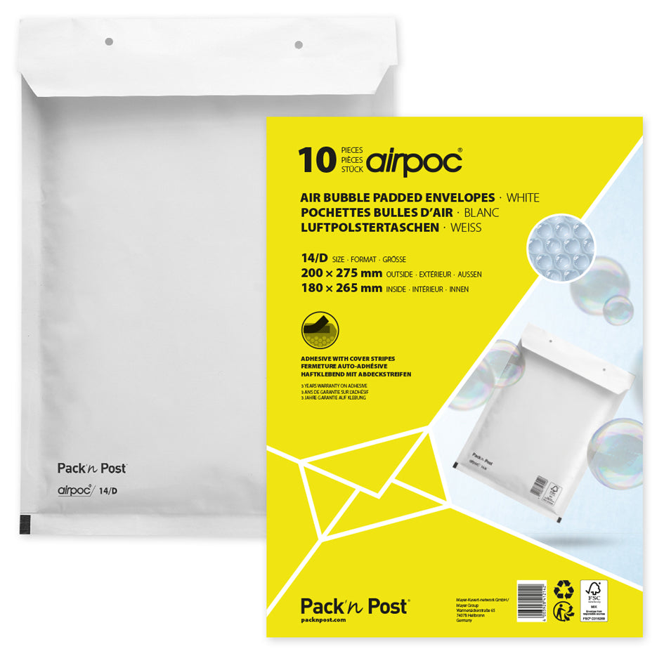 MAILmedia noppenenveloppen, type 17/G, wit, 22 g