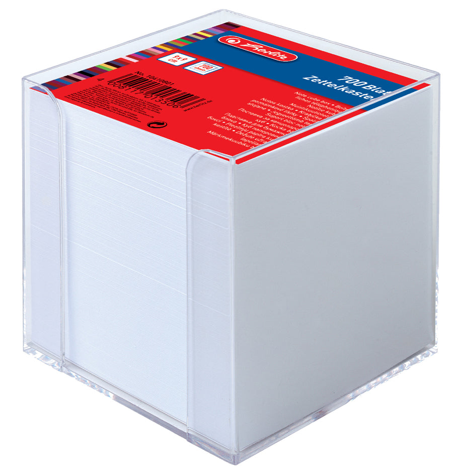 herlitz notitiebox, kunststof, 90 x 90 mm, glashelder