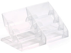 DUURZAME visitekaartjeshouder, hard plastic, met 4 compartimenten