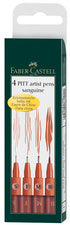 FABER-CASTELL inktpen PITT artist pen, zwart, doosje van 4