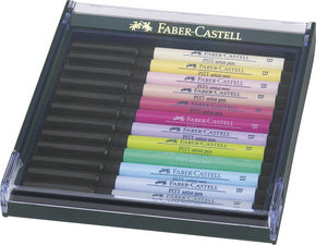 FABER-CASTELL PITT artist pen, doosje van 12 pastel inktpennen