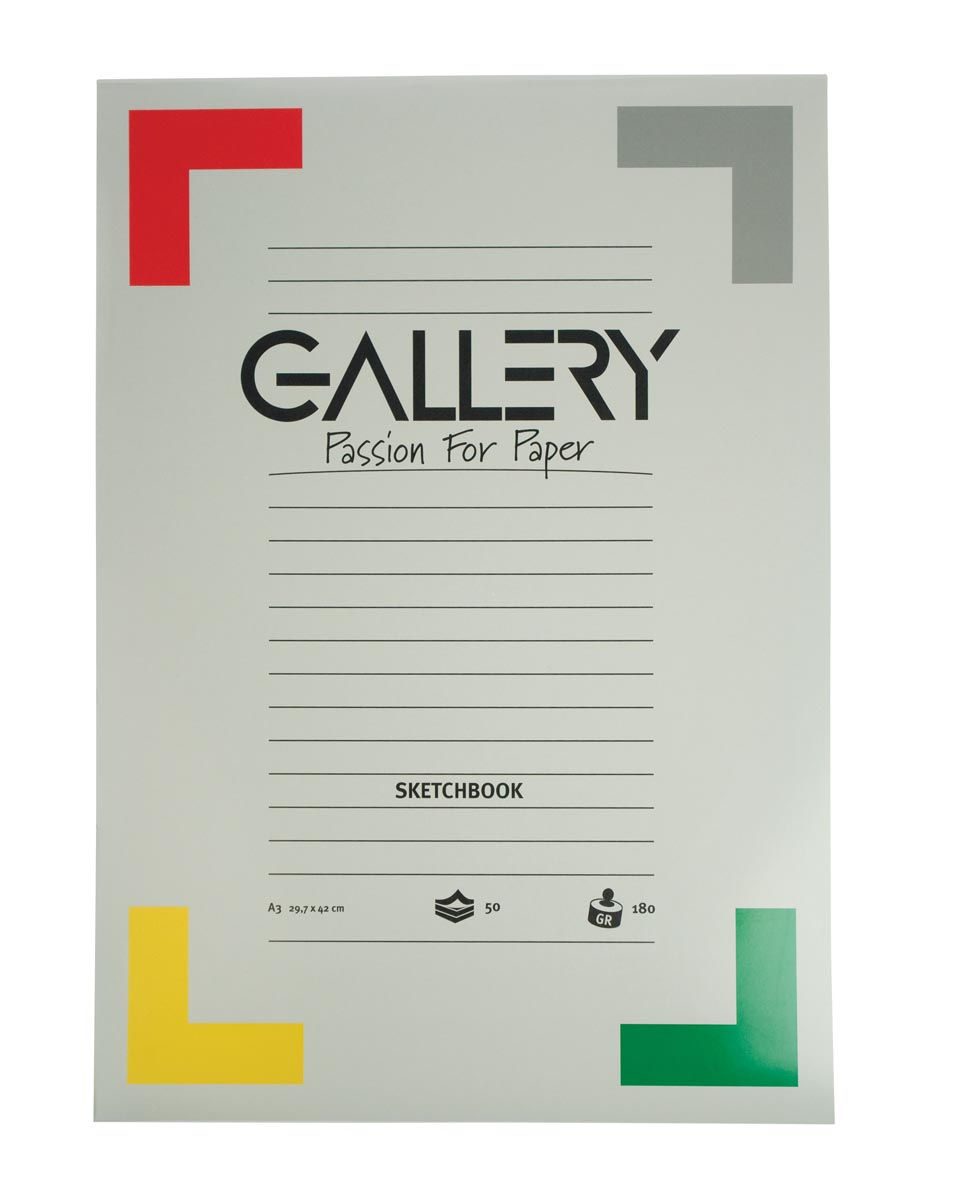 Gallery schetsblok, ft 29,7 x 42 cm (A3), 180  g/m², blok van 50 vel