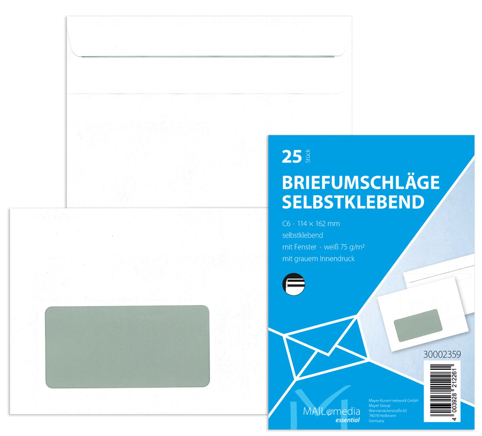 MAILmedia envelop offset wit, DIN lang, met venster
