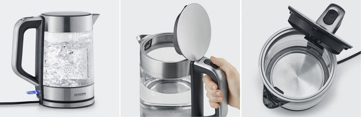 SEVERIN Mini Waterkoker WK 3472, gemaakt van glas/roestvrij staal