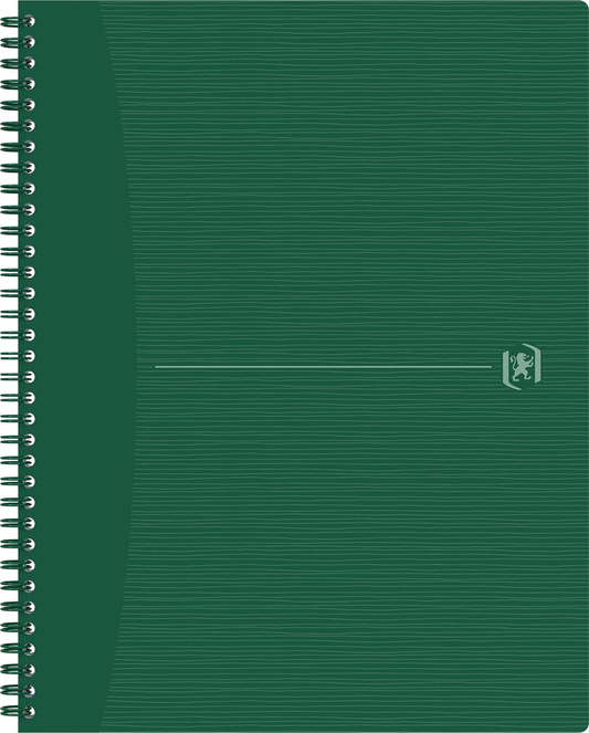 Oxford Origin spiraalschrift, ft A4+, 140 bladzijden, geruit 5 mm, groen