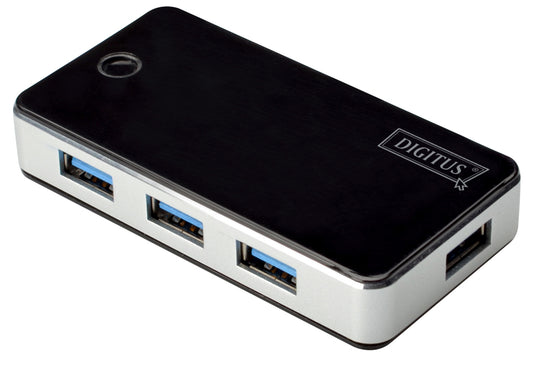 DIGITUS USB 3.0 Hub, 4-poorts, zwart, incl. voedingseenheid