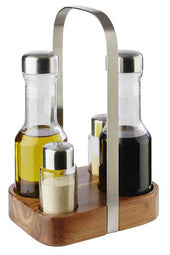 APS WOOD cruet, 5-delig, acaciahout/roestvrij staal