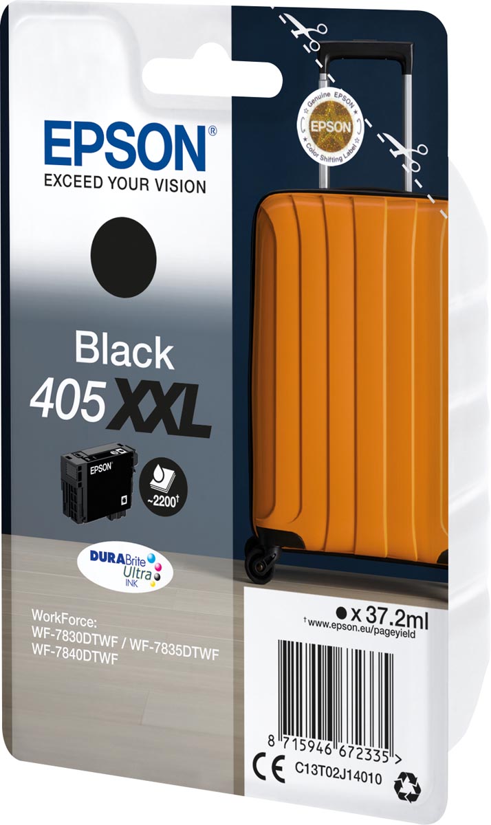 Epson inktcartridge 405XXL, 2.200 pagina's, OEM C13T02J14010, zwart