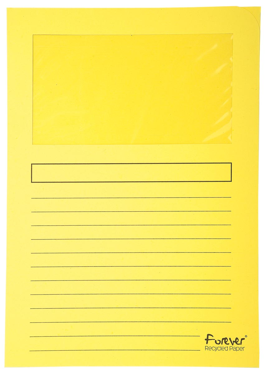 Exacompta L-map met venster Forever, pak van 100 stuks, geel