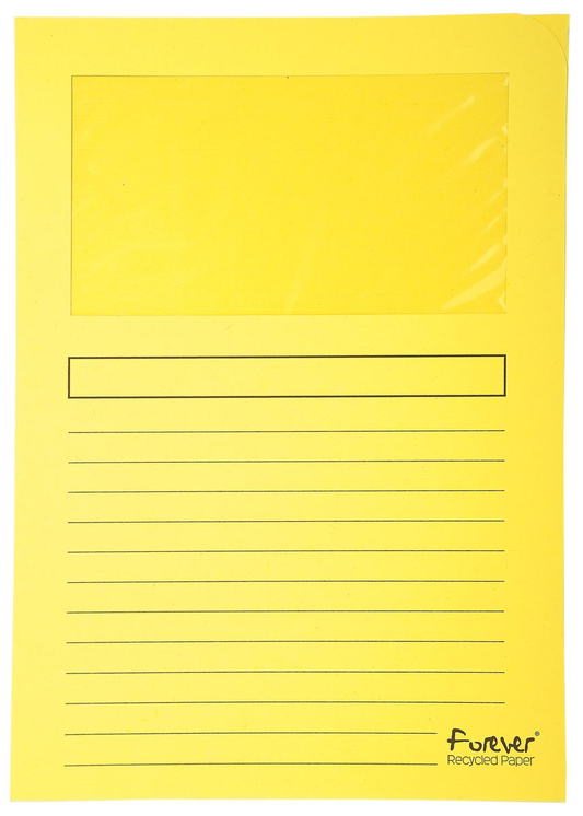 Exacompta L-map met venster Forever, pak van 100 stuks, geel