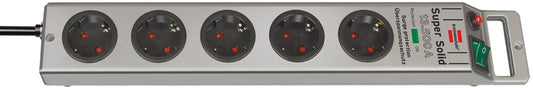 brennenstuhl Super-Solid contactdoosstrook, 5-voudig, zilver