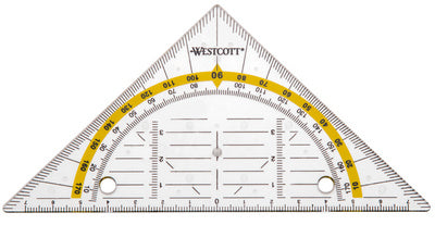 WESTCOTT geodriehoek voor vijlen, schuine zijde: 140 mm