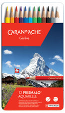 CARAN D'ACHE PRISMALO kleurpotloden, metalen doos van 12